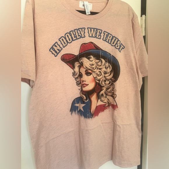 Dolly Patriotic Graphic Tee by J. Coons — Pink Heather — XL - Picture 6 of 7